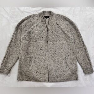 Brooks Brothers Men's Speckled Gray Zip-Up Sweater